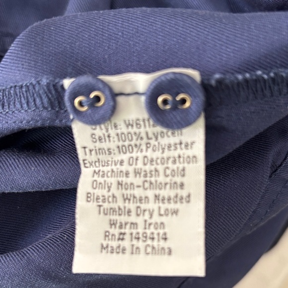 Johnny Was Emike Belted wide leg Navy Pants with Floral Embroidery NWOT - Picture 7 of 8